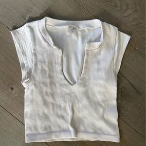 Aritzia Seamless Ribbed Plunge Top XS